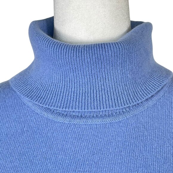 NWOT Talbots 100% Cashmere Periwinkle Blue Turtleneck Sweater Luxe Soft Knit L - Picture 6 of 9